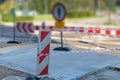 Gravel Footpath, Street Repair, Pits on Road, Walking Street Under Construction Royalty Free Stock Photo