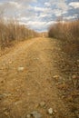 Gravel hiking and biking trail on Moosic Mountain in Pennsylvania Royalty Free Stock Photo