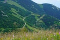 gravel hiking trails in Tatra mountains in Slovakia Royalty Free Stock Photo