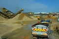 Lorry moving gravel