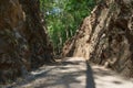 Gravel path through Hellfire Pass in Kanchanaburi, Thailand Royalty Free Stock Photo