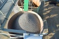 Gravel pit: building and wheel loader loading gravel onto a truck Royalty Free Stock Photo