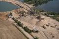 Gravel pit lake - aerial view Royalty Free Stock Photo