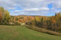 A gravel quarry in rural Cape Breton below the hills on a fall day Royalty Free Stock Photo