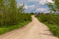 A gravel road among forest. Republic of Moldova