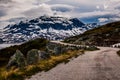 Gravel road on Hardangervidda, Norway Royalty Free Stock Photo