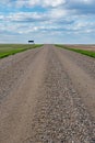 Gravel road leading to the abandoned North Saskatchewan Landing school and church