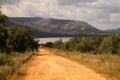 Gravel Road Leading to Dam