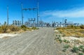 A gravel road leads to the Craner Flat Substation in Skull Valley, Utah, USA - August 14, 2014