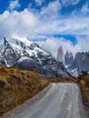 The gravel road in park Torres del Payne