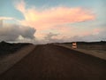 Gravel Road and Pink Sky