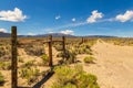 Gravel road surrounded by a wooden fence, California, USA