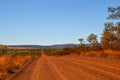 Gravel road towards Mount Bruce at Karijini National Park Royalty Free Stock Photo