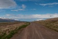 Gravel road in Vadlaheidi in Iceland