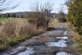 Gravel Road with Potholes