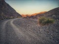Gravel road in Wadi Alkhodh, Muscat Oman Royalty Free Stock Photo