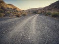 Gravel road in Wadi Alkhodh, Muscat Oman Royalty Free Stock Photo