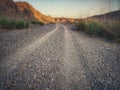 Gravel road in Wadi Alkhodh, Muscat Oman Royalty Free Stock Photo