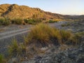 Gravel road in Wadi Alkhodh, Muscat Oman Royalty Free Stock Photo