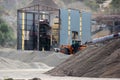 A gravel and sand extraction facility at a construction aggregate quarry