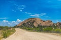 Gravel secondary road in northern Namibia Royalty Free Stock Photo