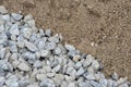 Gravel stones and sand for building construction texture background Royalty Free Stock Photo