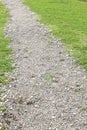 Gravel walking path toward the left