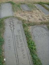 Graven ancient tomb stones on the earth in Armenia . Royalty Free Stock Photo