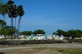 Graves with crosses at Christian cemetery graveyard on Delft island Jaffna Sri Lanka