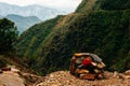 The graves of the dead people participants descent at The Worlds Most Dangerous Death road in Bolivia