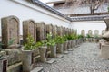 Graves of the Forty-seven Ronin at Kagakuji Temple in Ako, Hyogo, Japan. The temple was originally