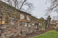 Graves on a hill at Greyfriars Kirkyard in Edinburgh