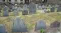 Graves at Kings Chapel Burying Ground in Boston Downtown - BOSTON , MASSACHUSETTS - APRIL 3, 2017