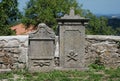 Graves at Saint Vitus Parish Church in Gracisce Royalty Free Stock Photo