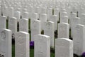 The graves of soldiers from the First World War at Tyne Cot cemetery, near Ypres, Belgium Royalty Free Stock Photo