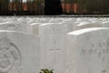 The graves of soldiers from the First World War at Tyne Cot cemetery, near Ypres, Belgium Royalty Free Stock Photo