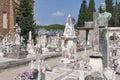 Graves and tombs of old cemetery delle Porte Sante in Florence,