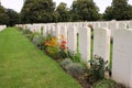 Graves of unidentified soldiers in Loos British Cemetery Royalty Free Stock Photo