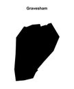 Gravesham outline map Royalty Free Stock Photo