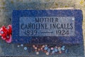 Gravesite and monument of Caroline Ingalls Royalty Free Stock Photo