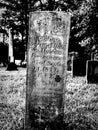 1829 gravestone black & white with vintage hand lettering Royalty Free Stock Photo