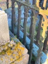 Gravestone Detail Iron and Stone