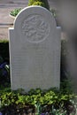 Gravestone on the field of honour in on the grebberberg where a lot of dutch soldiers fall in 1940 at the start of world war 2 in