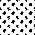 Gravestone and grave cross seamless pattern for design. Royalty Free Stock Photo