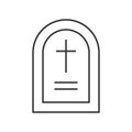 gravestone, Halloween related hollow outline icon, editable stroke