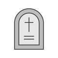 gravestone, Halloween related icon, filled outline design editable stroke