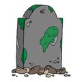 Gravestone with a hill of earth. Inscription RIP on the tombstone. Vector illustration