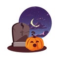 gravestone happy halloween celebration design