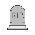 Gravestone with rip alphabet, Halloween related icon editable st