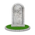 Gravestone with RIP 3G Cellular Technology Sign. 3d Rendering Royalty Free Stock Photo